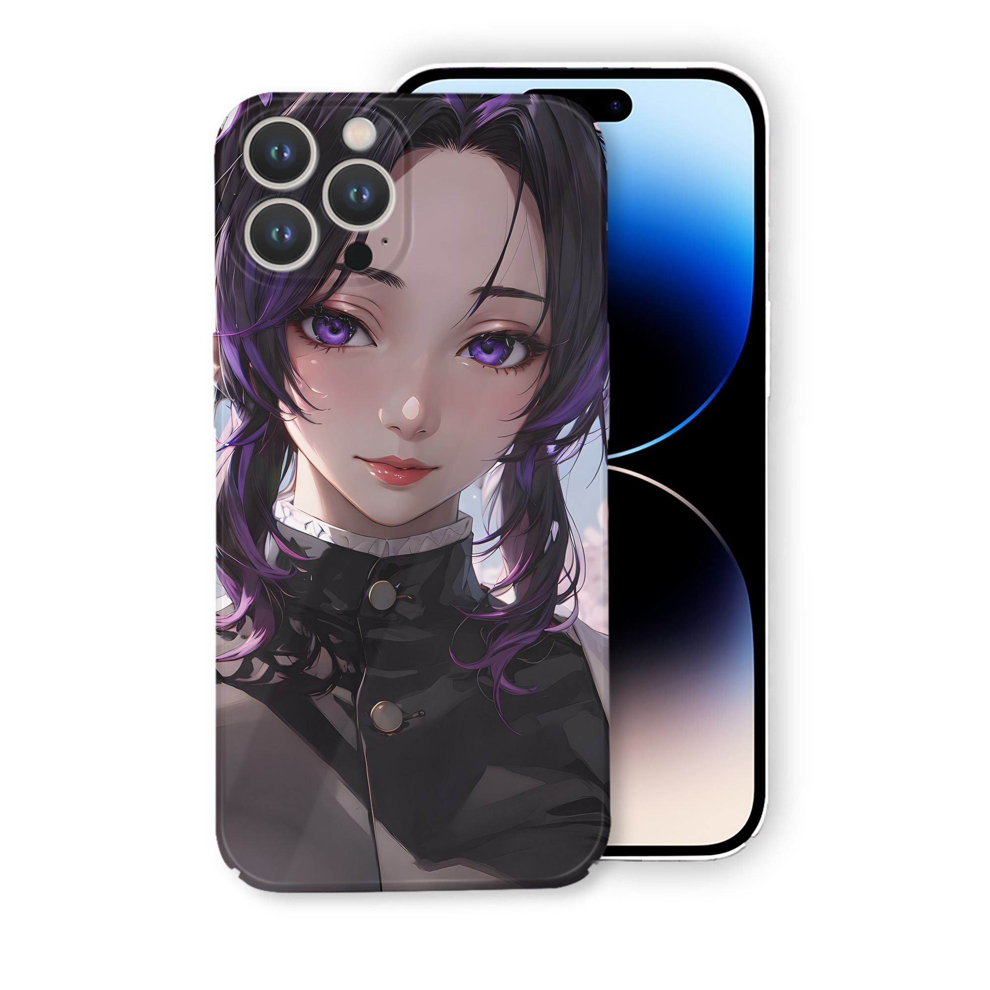 （画像用） 鬼滅の刃（きめつのやいば）蟲柱-胡蝶 しのぶ／こちょう しのぶ Kochou Shinobu 【iPhone 14シリーズ対応】ハードケース